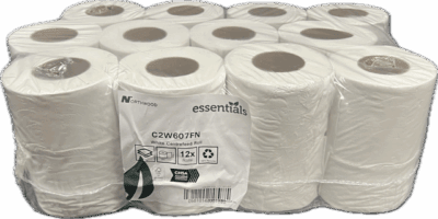 White Mini Centrefeed Rolls, 12 Pack 1 White Mini Centrefeed Rolls, 12 Pack
