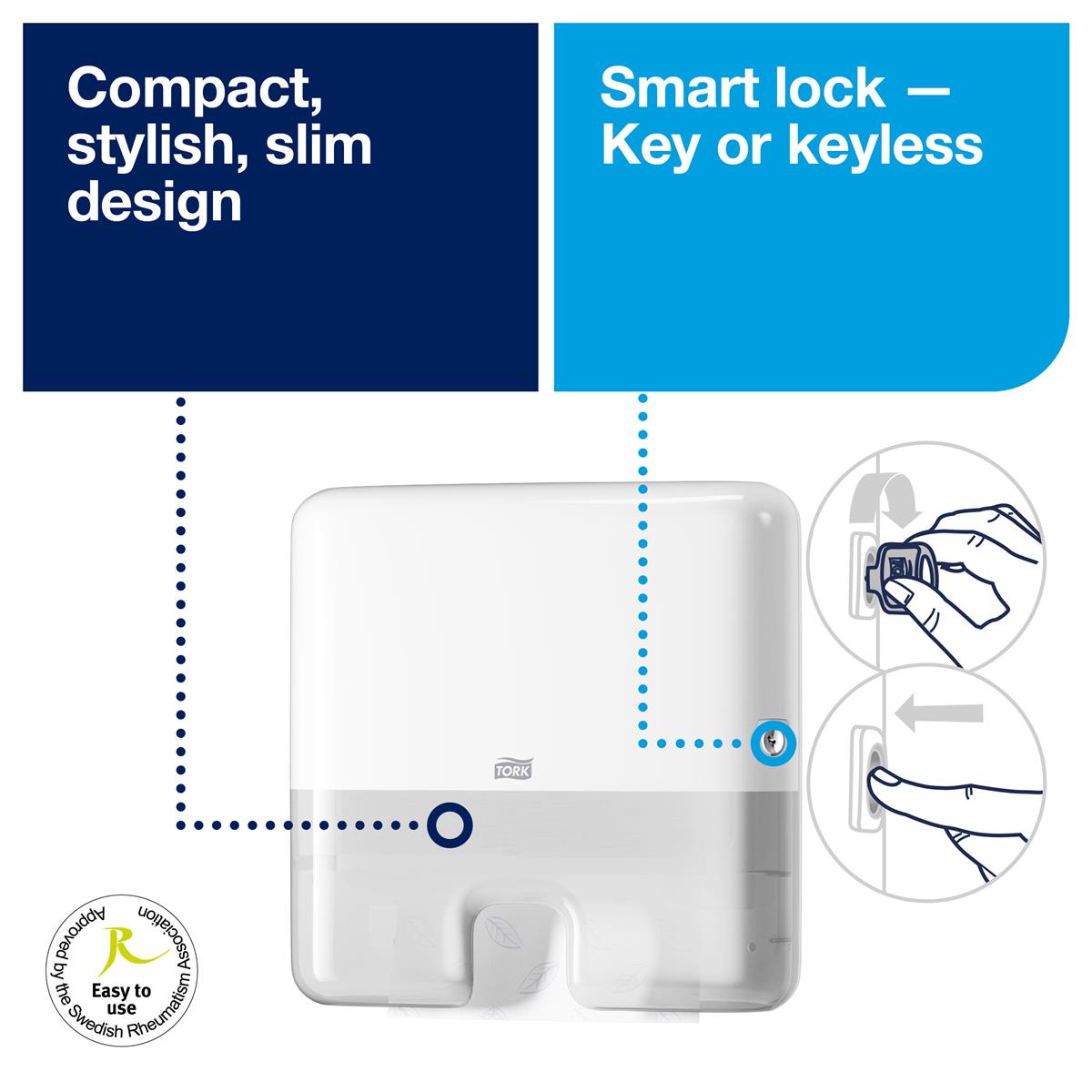 Tork Xpress® Multifold Mini H'Towel Dispenser, H2 Refill 3 Tork Xpress® Multifold Mini H'Towel Dispenser, H2 Refill - Image 3