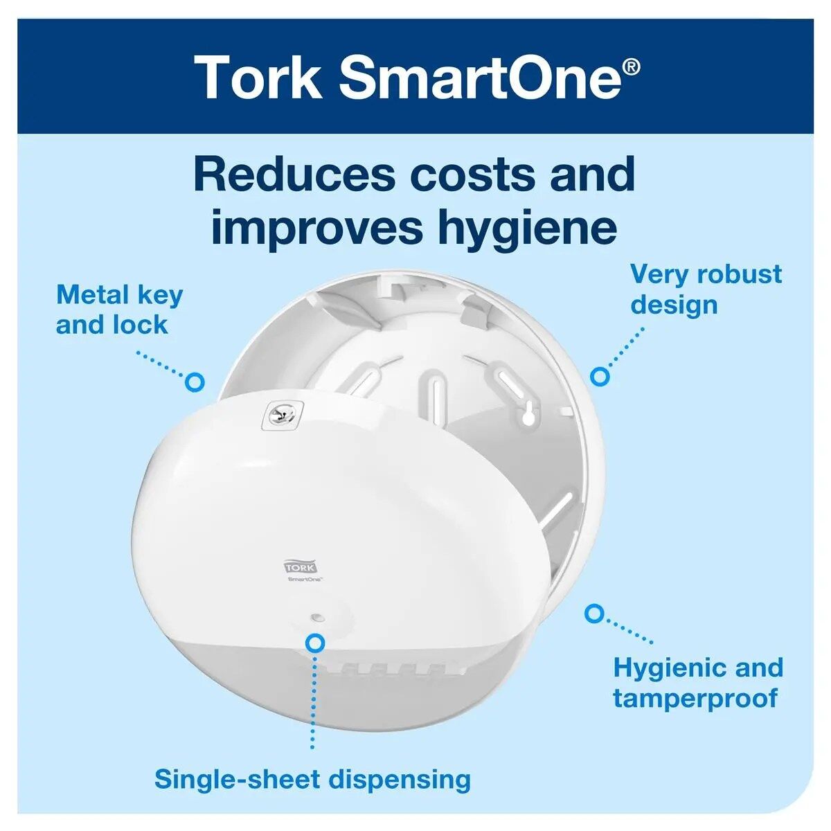 Tork SmartOne® Toilet Roll Dispenser, T8 Refill 2 Tork SmartOne® Toilet Roll Dispenser, T8 Refill - Image 2