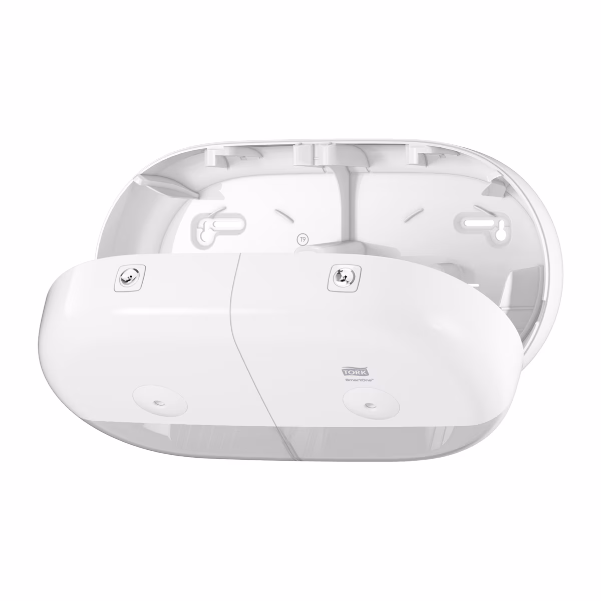 Tork SmartOne® Mini Twin Toilet Roll Dispenser White T9 2 Tork SmartOne® Mini Twin Toilet Roll Dispenser White T9 - Image 2